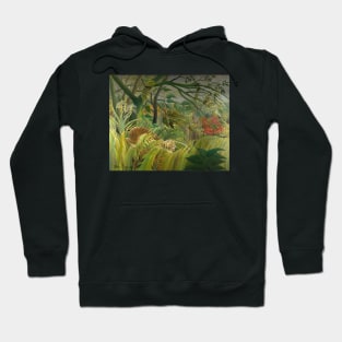 Henri Rousseau Tiger in a Tropical Storm (Surprised!) Hoodie